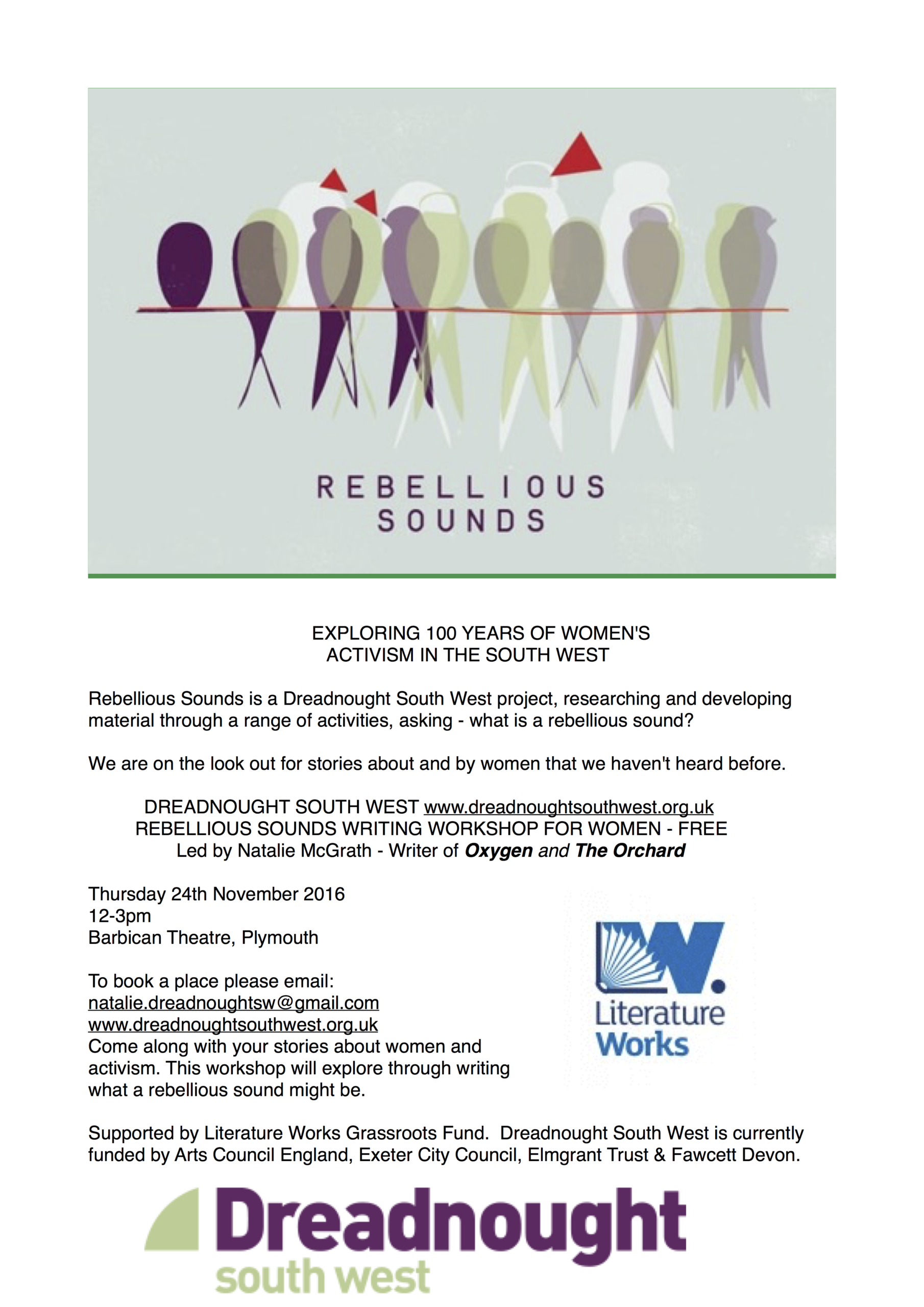 Barbican Theatre Rebellious Sounds Writing Workshops 2016